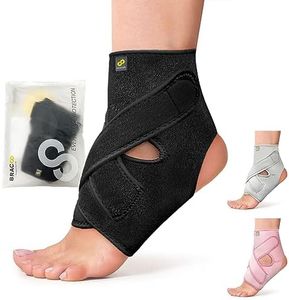 Bracoo FS10 Ankle Support, Open-Heel Ankle Brace with Adjustable Straps - for Achilles Tendonitis, Weak Ankles, Ligament Damage, Sprains and Sports Injuries - S/M