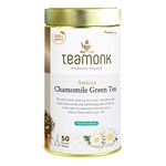 Teamonk Anicca High Mountain Chamomile Green Tea - 50 Biodegradable Pyramid Tea Bags. Sleep Tea helps Relax and Reduce Insomnia. Antioxidant Rich Camomile Tea.