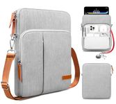 Lacdo Tablet Sleeve Bag with Shoulder Strap for 11 inch iPad Pro M4 / iPad Air M2, 10.9 inch iPad/iPad Air, 10.2" iPad, 10.5" iPad Pro Air, 11 inch Tablet Carrying Case, Gray