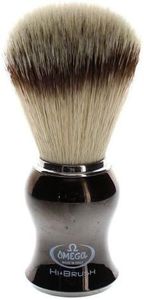Omega Synthetic Shaving Brush, Dark Chrome