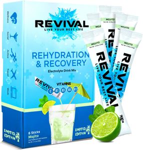 Revival Electrolyte Powder 6-Pack – Mojito Flavour Hydration Drink