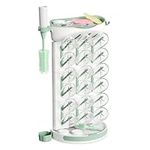 Momcozy DIY Larger Bottle Drying Rack for 18 Bottles, Space Saving Countertop Vertical Rack with Brushes Holder, Detachable Travel Bottle Rack for Baby Accessories & Pump Parts