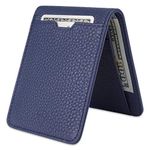 Vaultskin MANHATTAN Slim Minimalist Bifold Wallet and Credit Card Holder with RFID Blocking and Ideal for Front Pocket (Matt Blue)