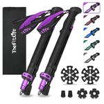 TheFitLife Collapsible Trekking Poles for Hiking – Lightweight Folding Walking Sticks for Men and Women with Extra-Long Foam Handle and Metal Flip Lock