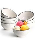 NUTRIUPS 300ml Soup Bowls Ceramic Cereal Bowls 11.5cm Small Bowls, White Serving Bowls Dessert Bowls (Set of 8)