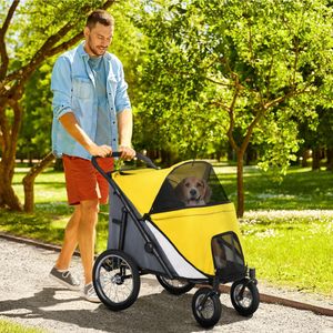 PawHut Foldable Pet Stroller – Lightweight, Portable, Blue