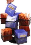 SEVENLINE Tea Bag Holders Organizer 2-Tier Spinning Carousel Tea Holder for 112 Teabags Container Coffee Sweetener Sugar Creamer Candy Tea Bags for Counter Cabinet Pantry Shelf Storage