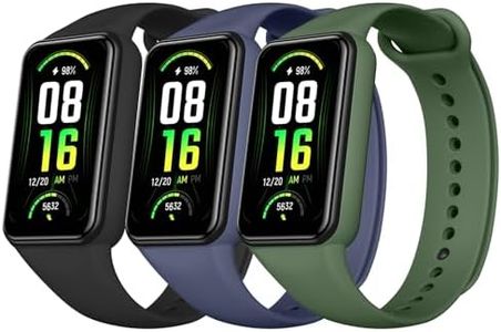 Amzpas TPU Bands for Amazfit Band 7 Fitness & Health Tracker, 3 Pack Soft Breathable Wristband, Adjustable Replacement Sportt Strap for Women Men