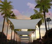Amgo 8' x 14' Grey Rectangle Sun Shade Sail Canopy Awning UPF50+ AGTAPR0814, 95% UV Blockage, Water & Air Permeable, Commercial and Residential, 3 Years Warranty (We Make Custom Size)