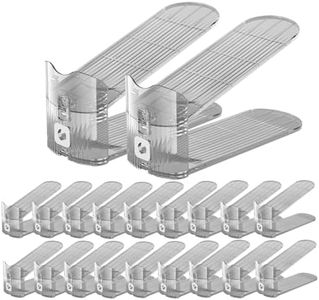 CiBiZi Clear Shoe Slots Organizers 20Pack Shoe Stacker Organizer for Closet Shoe Stackers for a Pair of Shoes Shoe Display Shelf Organizador de Zapatos Shoe Rack Holders Space Saver (Grey)