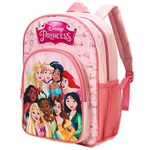 William Lamb Disney Princess Kids Childrens Premium Backpack School Rucksack Travel Bag Boys Girls with side mesh pocket and front zipped pocket,Multicolour,36.7cm (H),26cm (W),13cm (D),02909