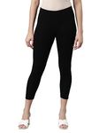 TWIN BIRDS Tailored Cut & Classic Fit Black Plus Coloured Stretchable Viscose Elasthane Fabric Mid-Rise Skinny Fit High Ankle Length Leggings for Women - (L)