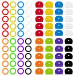 80 Pcs Key Covers Caps Key Cap Tags Coloured Key Identifiers Key Protector Caps PVC Rubber Key Caps Coding Rings for fits Standard Flat House Keys (Colorful)