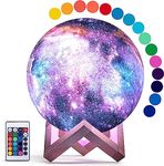 Moon Lamp Galaxy Lamp 5.9 inch 16 Colors LED 3D Moon Light, Remote & Touch Control Lava Lamp Moon Night Light Gifts for Girls Boys Kids (5.9, Galaxy)