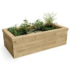 WoodBlocX Raised Pond Kit- Wooden Garden Pond For Fish, Plants & Other Wildlife. Outdoor Water Features For The Garden- Easy To Install & No Power Tools Needed -(1.5 x 0.75 x 0.45m)