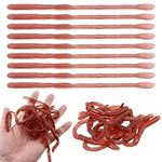 Toyvian 10 Pcs Fake Earthworm Fake Faux Plastic Worms Rubber Worms Fishing Soft Lure Trout Worm Earthworm Bait Earthworms