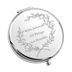 MAOFAED Jehovah witness Gift with Jehovah All Things are Possible Compact Mirror JW Gift Christian Gift withjehovah mirrorCA