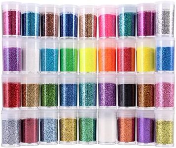 36 Colors Set, Fine Glitter for Resin, Arts and Craft Supplies Glitter, Cosmetic for Body Nail Face Hair Eyeshadow Lip Gloss Makeup, Festival Decoration
