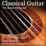 Guitar Strings - Adagio Pro Hard Tension Classical Guitar Strings - Nylon And Silver Plated Wound Guitar Strings - 1 Full Pack/Set of 6 Strings