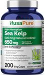 Sea Kelp 325mcg 200 Veggie Capsules ( NON-GMO & Gluten Free,made with organic kelp) - For Weight Loss, Thyroid Support, Helps With Hair And Nail Health, Anti-Aging & Boosts Vitamin A, B, C, D, E and K