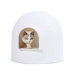 pidan Igloo Cat Litter Box Dome Litter Box Extra Large Igloo Litter Box Dog Proof Kitty Litter Box Furniture with Modern Minimalist Design, Litter Box Furniture Dot Design Award 2016,Red