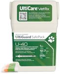 UltiCare VetRx U-40 UltiGuard Safe Pack Pet Insulin Syringes with Needle 1cc, 29G x 1/2'', 100ct