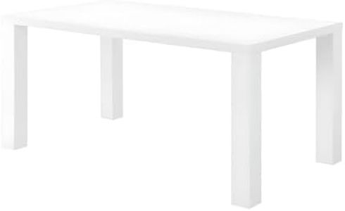 Vente-unique - Table à Manger Monica - 6 Personnes - MDF laqué Blanc