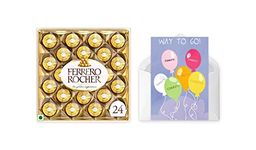 Vending India X Ferrero Congratulations Gift Combo - Ferrero Rocher T24 With a Personalised / Customised Greeting Card - "Anytime Congratulations Cards" (Congratulation on Your New Job)