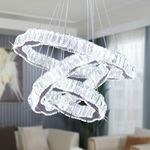 Cainjiazh Led Chandeliers Modern Chandelier Led Pendant Light 3 Rings Adjustable Ceiling Light Fixture for Bedrooms Living Room Dining Room Over Table Kitchen Island (Cool White)