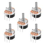 uxcell WH138 Potentiometer with Switch B500K Ohm Variable Resistors Single Turn Rotary Carbon Film Taper 5pcs