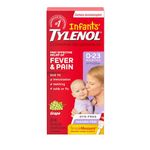 Tylenol Infant Fever, Teething and Pain Reliever for Baby, Grape Suspension Medicine, 24mL