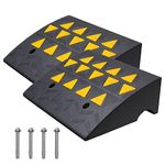 VEVOR Rubber Curb Ramp 2 Pack, 6" Rise Height Heavy-Duty 6800 lbs/3 T Capacity Threshold Ramps, Driveway Ramps with Stable Grid Structure for Cars, Wheelchairs, Bikes, Motorcycles