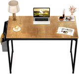 STAR WORK - Vintage Home Office Desk, Modern Industrial Simple Style Computer Desk, Workstation, Sturdy Writing Desk with Storage Bag and Hook (30"(H) X32"(W) X19"(D) in (Small))