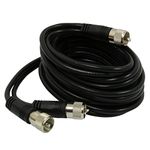 RoadPro RP-12CCP Black 12 Foot CB Antenna Co-Phase Coax Cable with PL-259 Connectors