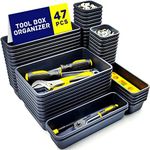 Vexercisehoop Tool Box Organizer, Tool Drawer Organizer Tray Divider, Toolbox Organization, Garage Tool Organizers and Storage, Tool Box Accessories for Rolling Tool Chest Cabinet (47PCS)