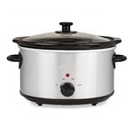 Nesco SC-4-25 4 Qt. Oval Analog Stainless Steel Slow Cooker, 4 Quart, Silver