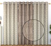 FRESH FROM LOOM Curtains for Door 8 Feet Long|Door Window Curtain|Premium Polyester Weaved Parda|Latest Modern Parde for Living Room Bedroom|Home Office Screens|Grommet Curtains (Set of 3 |Coffee)