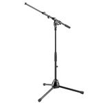 K&M Stands 259-BLACK Low Level Microphone Stand with Telescopic Boom Arm