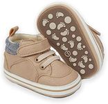 Sekantrol Newborn Baby Boys Girls First Walker Crib Shoes Soft Rubber Sole Infant Sneakers Fashion High-Top Non-Slip Toddler Oxford Dress Moccasins, 011-apricot, 12-18 Months Infant