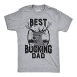 Mens Best Bucking Dad Funny Fathers Day Hunting Deer Buck T Shirt Graphic Tee(Light Heather Grey) - L