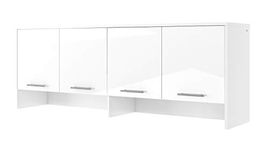 Arthauss Over Bed Storage CP-10 Unit For Horizontal Wall Beds 120cm in White Gloss - Tall Storage Solution for Foldable Bed