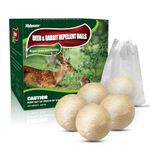 12 Pack Deer & Rabbit Repellent Balls-Outdoor Animal Deterrent for Garden, Yard, Trees & Plants-Long-Lasting 30-60 Days Protection-Safe for Pets, Kids, Flowers & Vegetables
