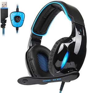 SADES SA902 7.1 USB Surround Sound PC Headsets Over-Ear Gaming Headphones with Microphone LED Light