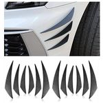 Rsept 12 Pcs Universal Car Spoiler Canards Kit,Car Front Bumper Lip Splitter Black Exterior Soft Fins, Anti Collision Exterior Sticker Accessories for Car Body Decoration (Carbon Fiber)