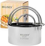 HULISEN Biscuit Cutter Set, Stainless Steel Round Cookies Cutter with Handle, Professional Baking Dough Tools, Gift Package