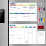 Magnetic Calendar for Fridge, POIUNA Monthly Weekly Daily Dry Erase Calendar Whiteboard Set (3-Pack) for Refrigerator, Wall with Monthly, Weekly, and Daily Notepads. Comes with 6 Markers and 1 Eraser