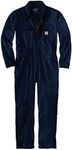 Carhartt mens Rugged Flex Canvas Coveralls, Navy, Large US