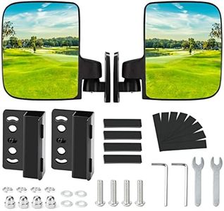 BETOOLL Golf Cart Mirror - No Drilling Folding Golf Cart Mirrors Rear View - Golf Cart Mirrors Universal for 0.75" & 1" Square Tube - Golf Cart Side Mirrors Compatible with Club Car, EZGO, Yamaha