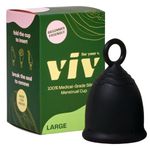 Viv for Your V Large Menstrual Cup for Heavy Flow | Ring Loop Stem for Easy Removal | Soft, Safe Period Alternative for Sports, Swimming, and Active Lifestyle | Medical-Grade Silicone Period Cup