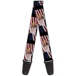 Buckle-Down Guitar Strap American Eagle Flags 2 Inches Wide